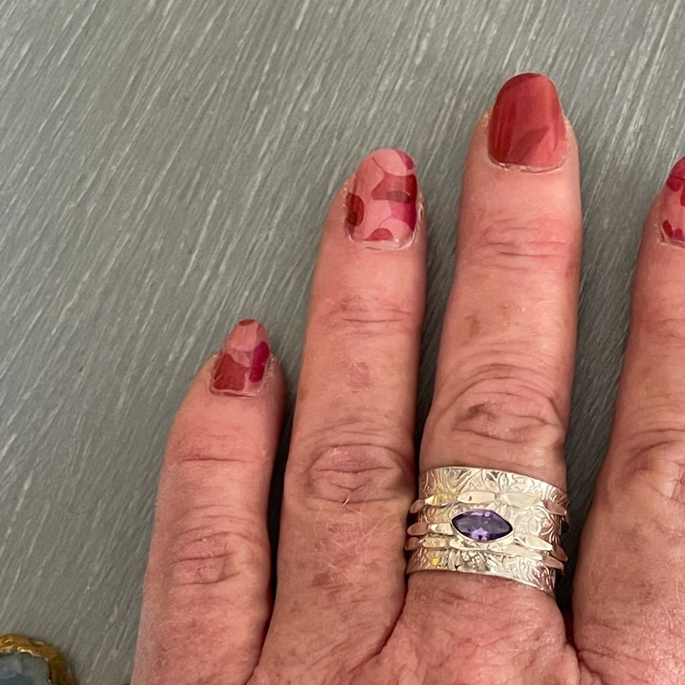 Amethyst Sterling Silver Spinner Ring - image 5